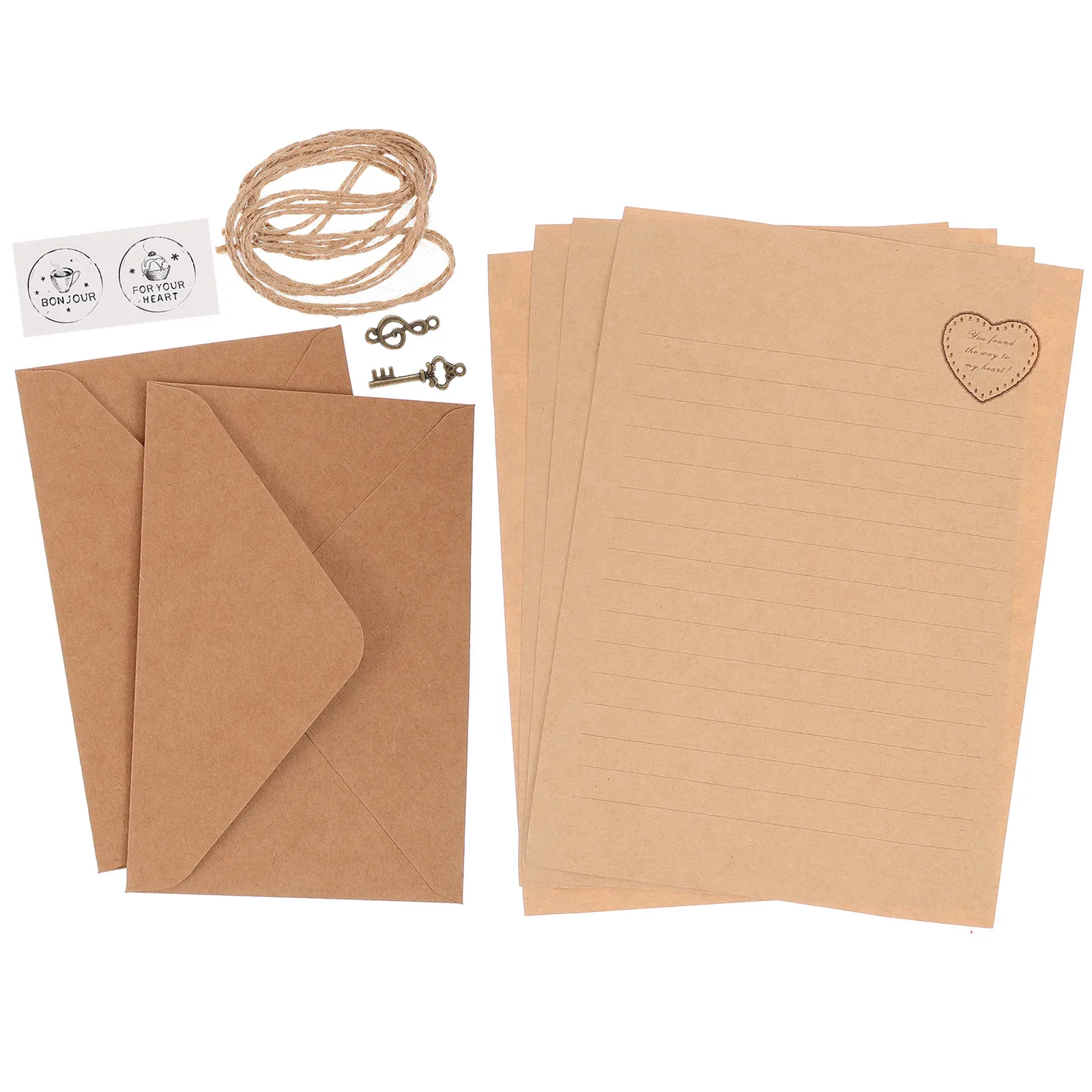 2Sets Letter Paper Envelope Set Vintage Notebook Writing Papers Stationery Kit for Letters Invitations Notes Letter Paper