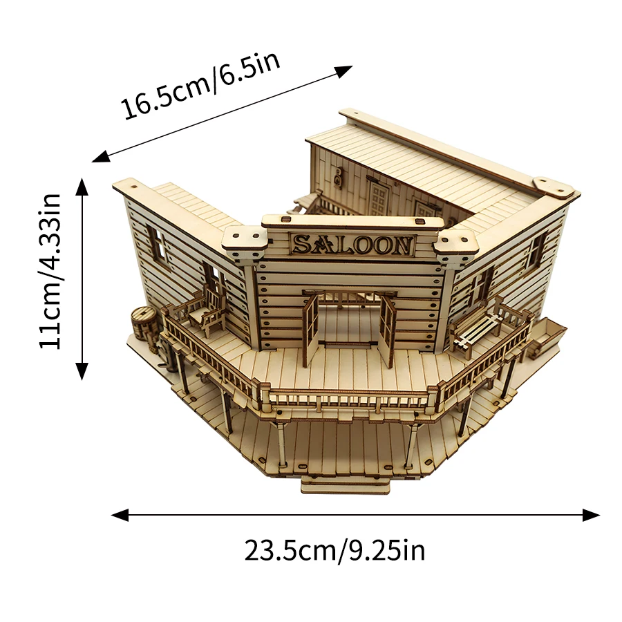 OUZEY Wild West Saloon Puzzles 3D en bois Kits de modèles de noël en bois construire les meilleurs cadeaux pour enfants adultes