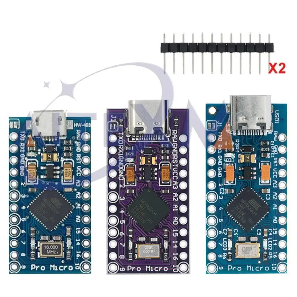 Pro Micro MICRO/TYPE-C USB ATMEGA32U4 Module 5V 16MHz Board For Arduino 32U4