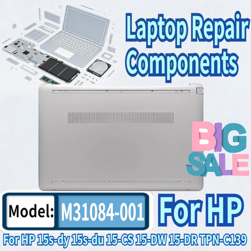 M31084-001 AP2H8000870 For HP 15s-dy 15s-du 15-CS 15-DW 15-DR TPN-C139 Laptop Bottom Base Bottom Cover Silver