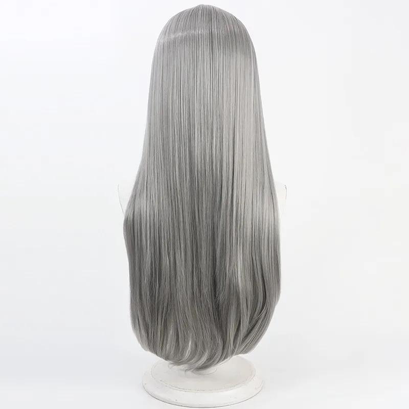 Jogo Scarlet Cosplay Peruca Prata Cinza Longo Cabelo Liso Para Comicon Party Adulto Mulheres Homens
