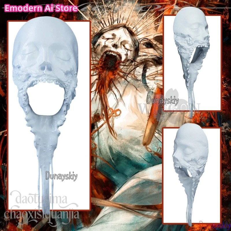 الرعب أنيمي الأبيض لتقوم بها بنفسك التلوين مخيف طويل الوجه شبح ثلاثية الأبعاد لعبة F تأثيري ساكوكو إيغراشي حمض البوليلاكتيك قناع الدعائم هالوين