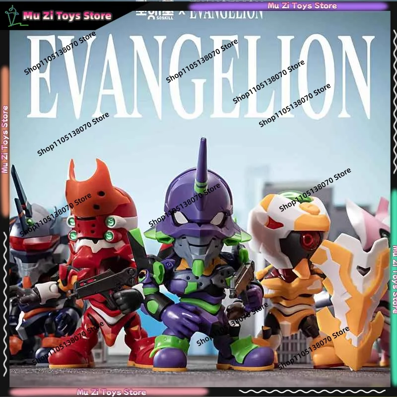Soskill Evangelion Q Version Assembly Model Kit Blind Box Collectible Anime Figure Human Instrumentality Project New Year Gift