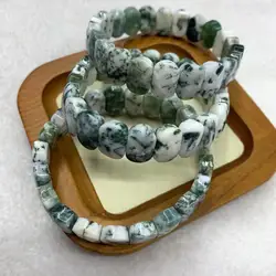 Natural Green Tree Moss Agate Stone Energy Bracelet for Women for Man Gifts Fashion Jewelry Bracelet for Party Christmas Gift