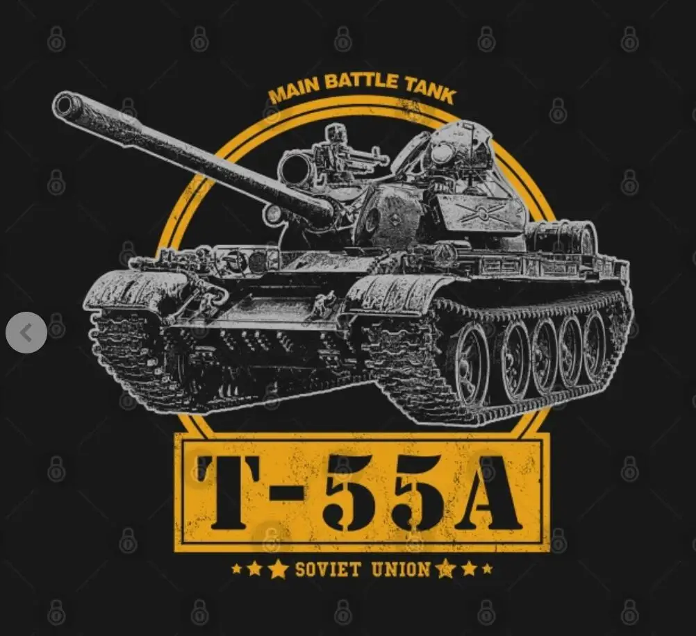 Russia T-55 Soviet Main Battle Tank Army Men T-Shirt Short Sleeve Casual 100% COTTON O-Neck Men Clothing