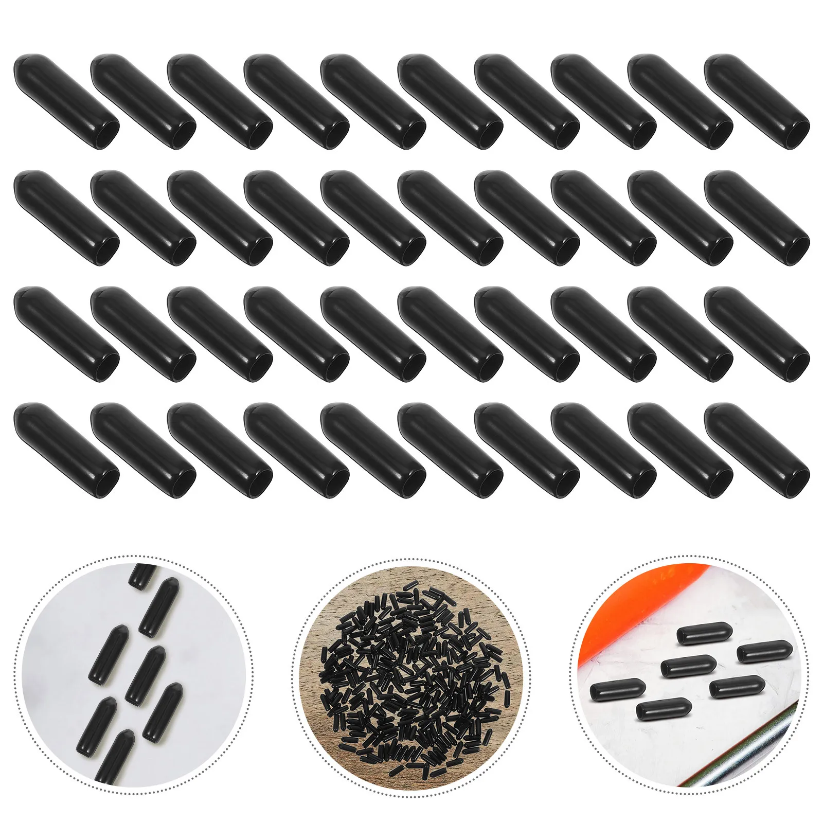 

500Pcs Black PVC Pegboard Hook End Caps 3Mm Inner Diameter Insulation Protection for Hooks Screw Tips Flexible Safety Covers