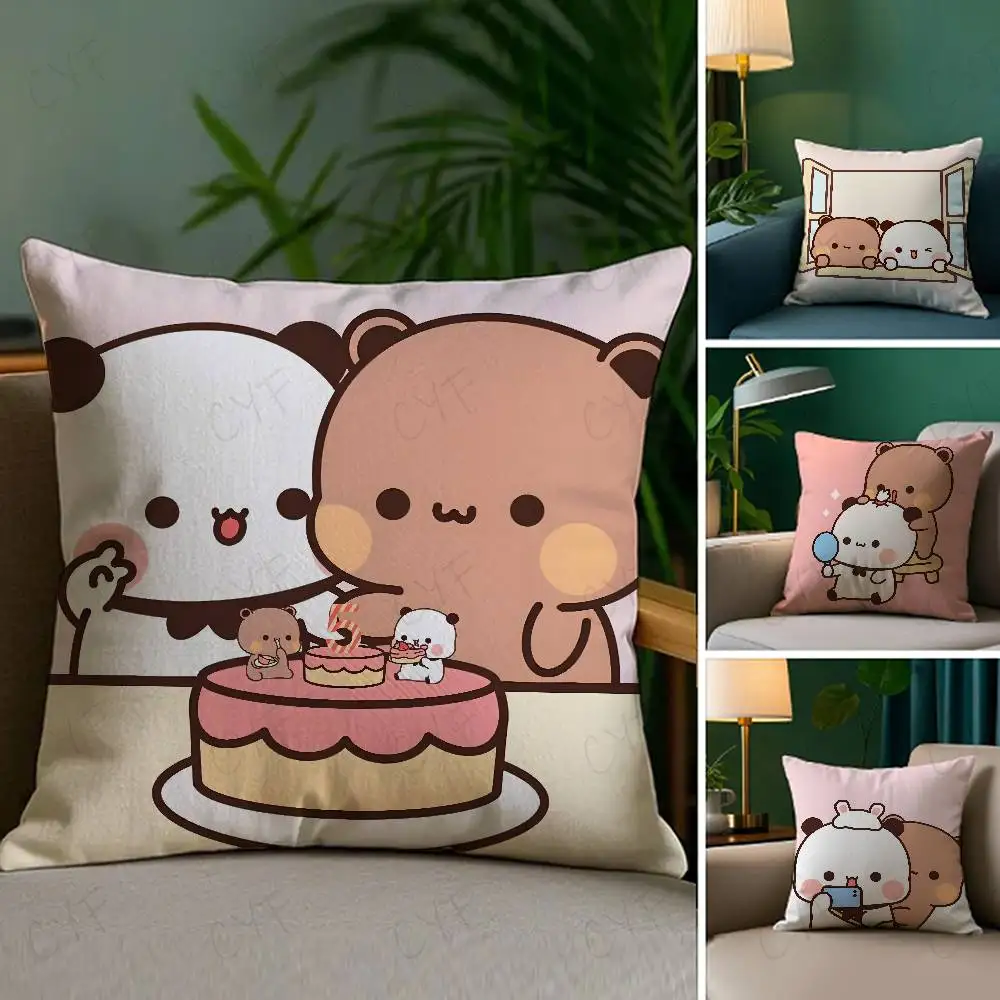 

Panda B-Bubu D-Dudu Pillow Case Custom Printed Brushed Fleece Pillow, Baby Skin-Touch, Eco-Friendly Dye-Sublimation Cushion for