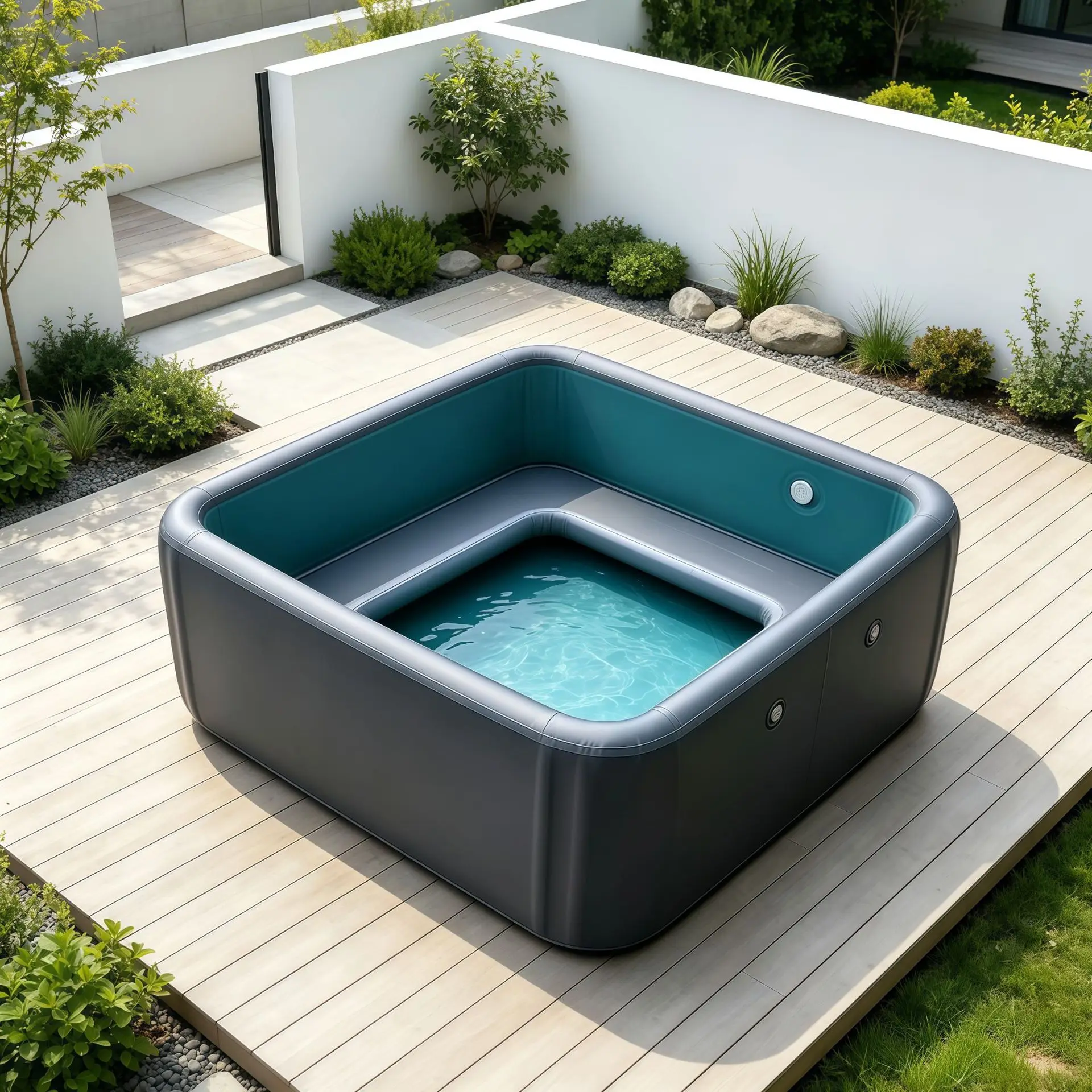 Inflatable Swimming Pool with Built-in Seats, Thickened Brushed Foldable Blow Up Pool for Household & Outdoor Backyard