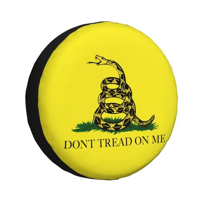 Custom Don't Tread On Me Gadsden Flag Spare Tire Cover for Honda CRV Jeep RV SUV Camper Car Wheel Protector Covers 14