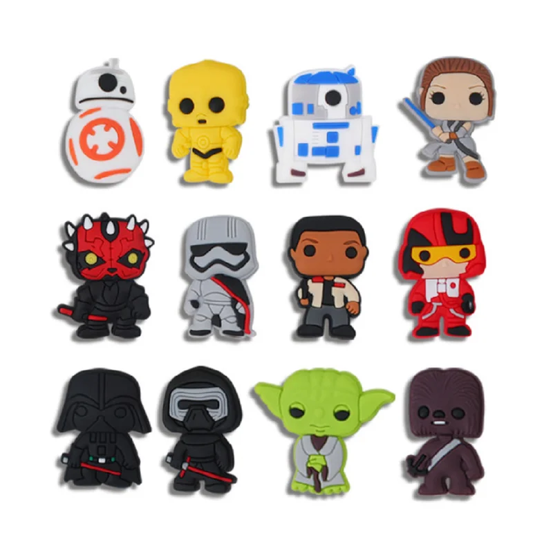Hot Toys Disney Star Wars PVC Choes Charms Cartoon Sandals Accessories for Clogs Decorate Buckle Boys Kids X-mas Gifts image 5