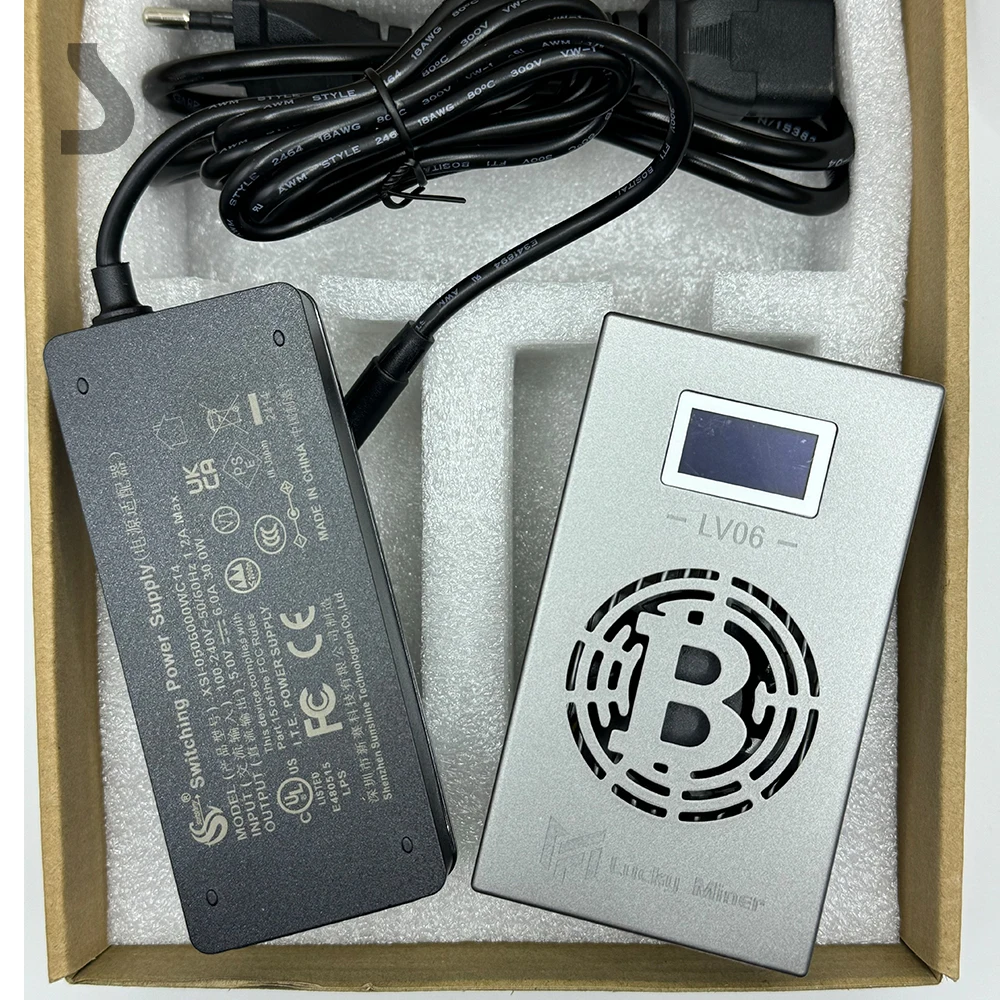 럭키 마이너 Lv06 BTC 마이너 머신, 자동 BTC, BCH, BSV, dgb, SHA256, WIFI, BM1366, 500GH/S, Asic 마이닝, 복권 채굴기