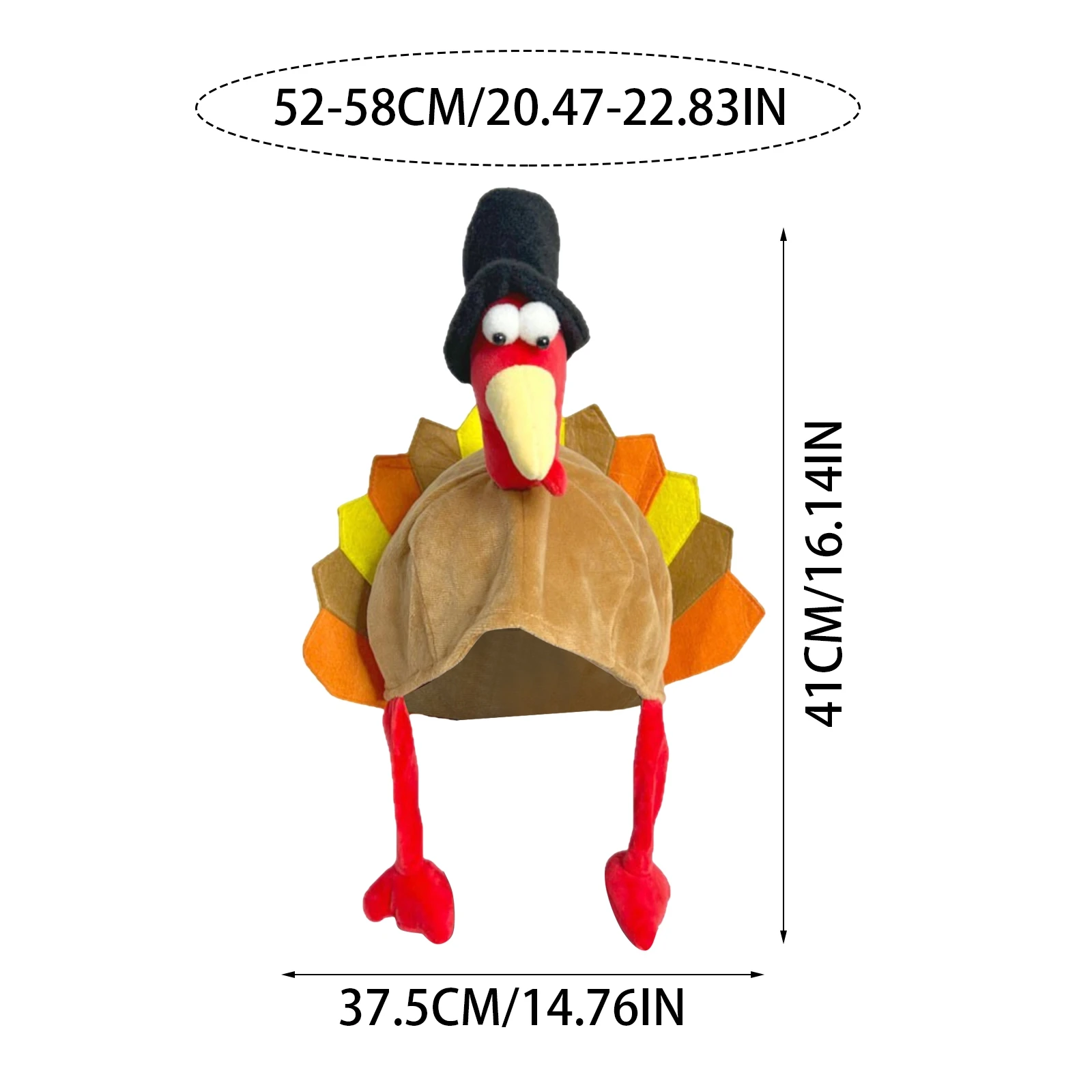 قبعة تركيا الممتعة لعيد الشكر، قبعات تركيا الإبداعية الكرتونية للبالغين، قبعة تركيا لتزيين حفلات عيد الميلاد وعيد الشكر، قبعة احتفالية
