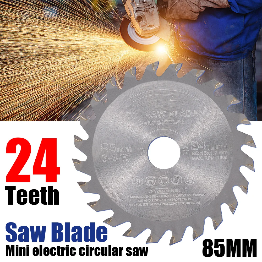 Mini-Kreissägeblatt 85 x 10/15 mm 24T 30T 36T Hochwertiges Holzsägeblatt Hartlegierungsklinge Holzbearbeitungssägeblatt