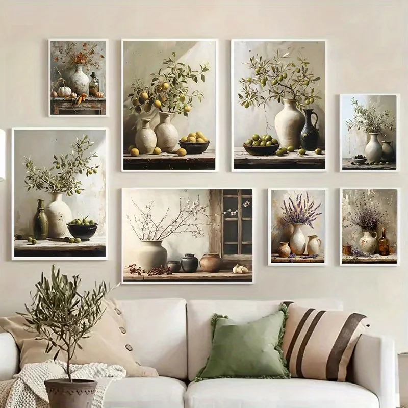 1pc Frameless  Retro Still Lif - Family Tree Print ulasan dan harga