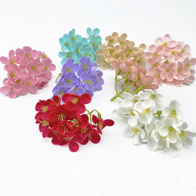 9x6cm Sea Lavender 12 head Soap flower don't forget me bouquet for Mother's day Birthday Valentine wedding Xmas new year gift