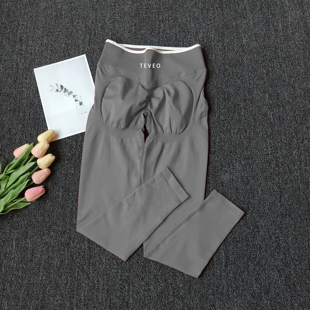 T LOGO pantalons de sport en cours d'exécution pantalons de Fitness vêtements chauds taille hanche-levage sport pantalons de Yoga pour les femmes