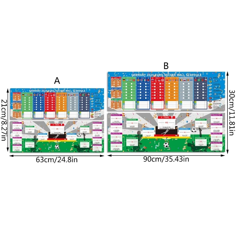 Football Tournament Wall Chart Calendar  2024 Wall Chart Schedule Poster