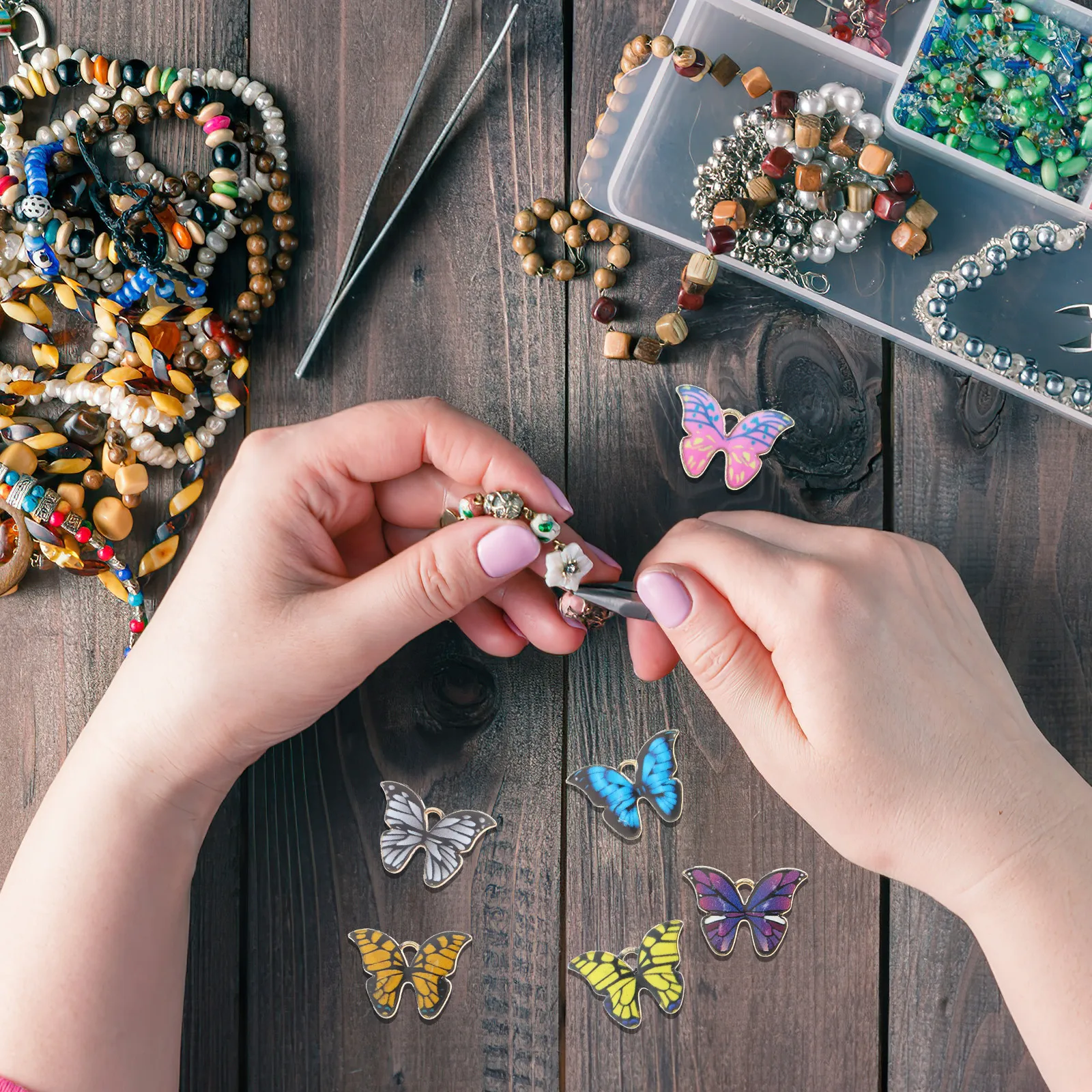 

20Pcs Colorful Butterfly Charms Alloy Pendants DIY Jewelry Earrings Necklace Bracelet Making Supplies Jewelry Making Pendants