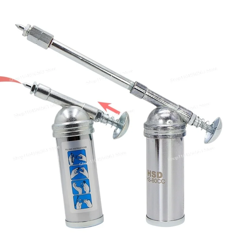 ​ ​ Мини-смазочный пистолет объемом 80 куб.см — ручной смазочный аппарат для автомобилей/велосипедов, портативный масляный насос с гибким шлангом ​