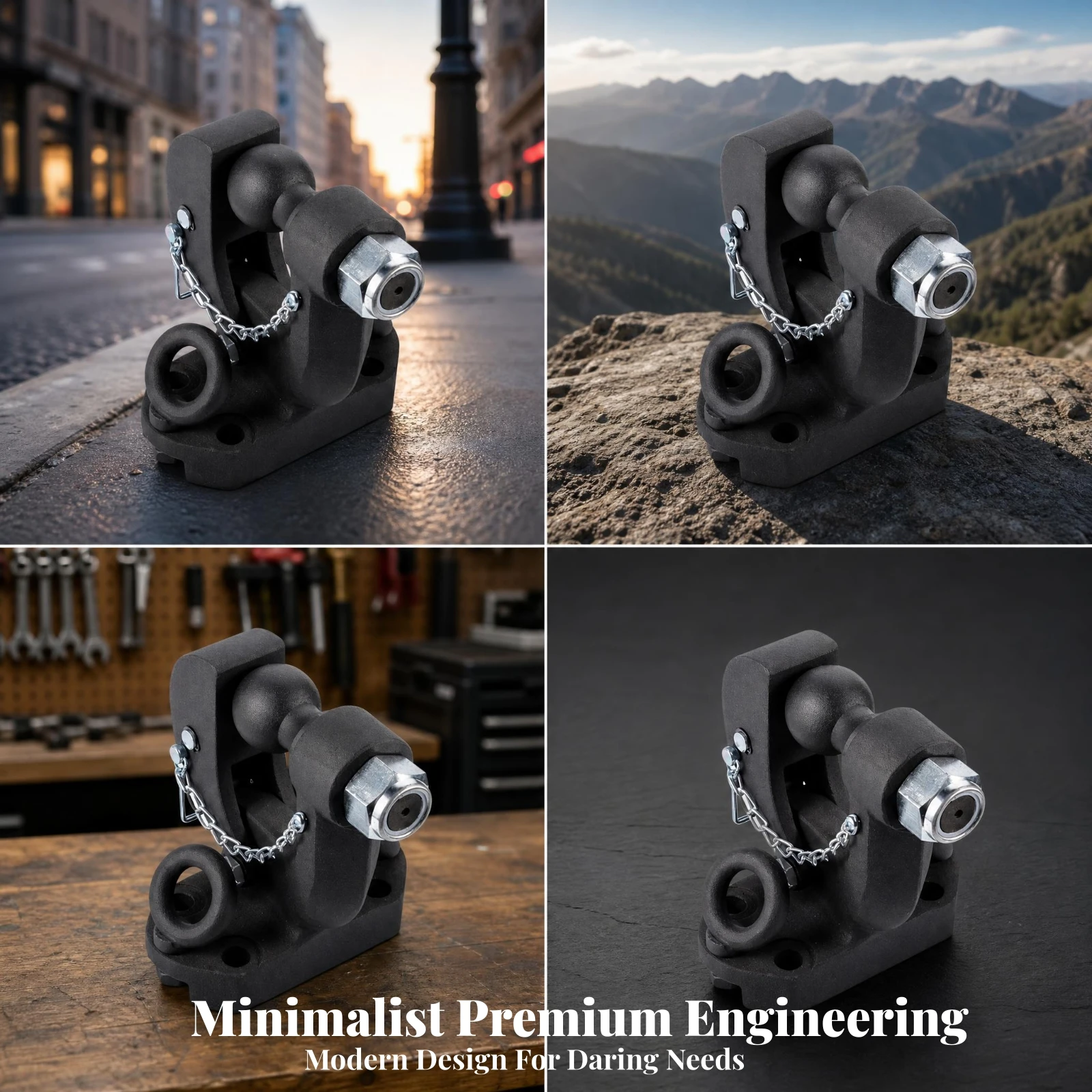 Black Tow Hitch Ball Mount Powder Coated Heavy Duty Tow Ball Mount Vehicle Towing Accessory