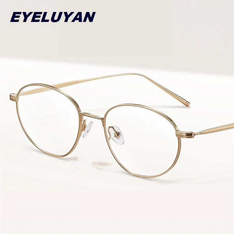 

Eyeluyan Korea Brand Designer Oval Glasses Women Pure Titanium Eyeglass Frames Female Optical Spectacle High quality