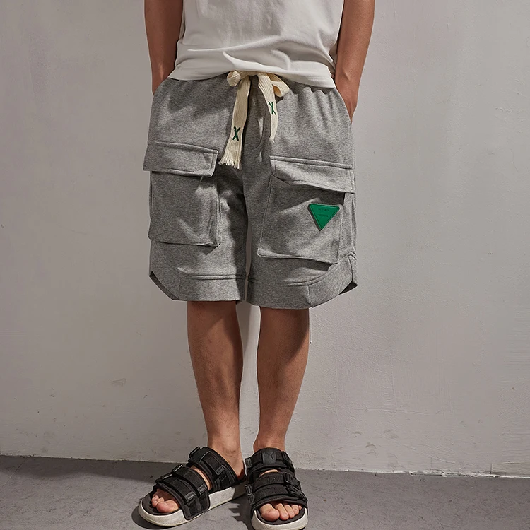 

Loose Knitted Workwear Shorts Men's Summer Cool Sporty Casual Shorts Breathable Lightweight Knit Five-Quarter Length Pants