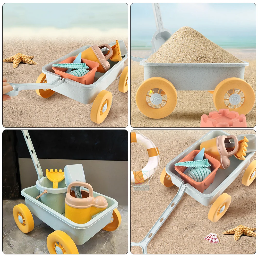 Summer Sand Toys Trolley Construction Vehicles Kids Funny Children Wagon Cart Kits Beach Beach Toy Cart By The Sea