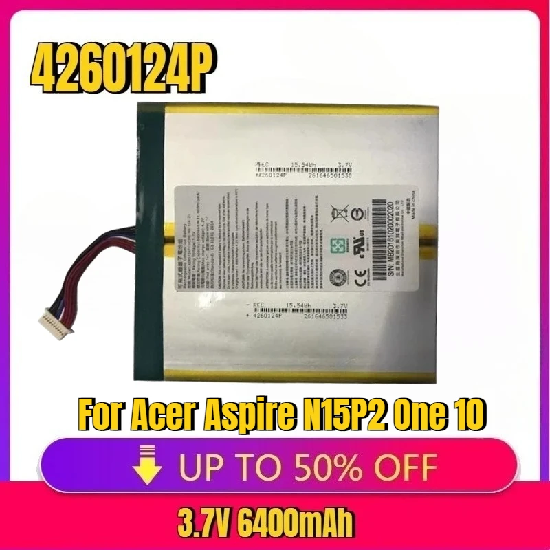 

For Acer Aspire N15P2 One 10 S1002-119J S1002-12V2 Switch 10 Series Laptop Computer New 4260124P 3.7V 6400mAh Laptop Battery