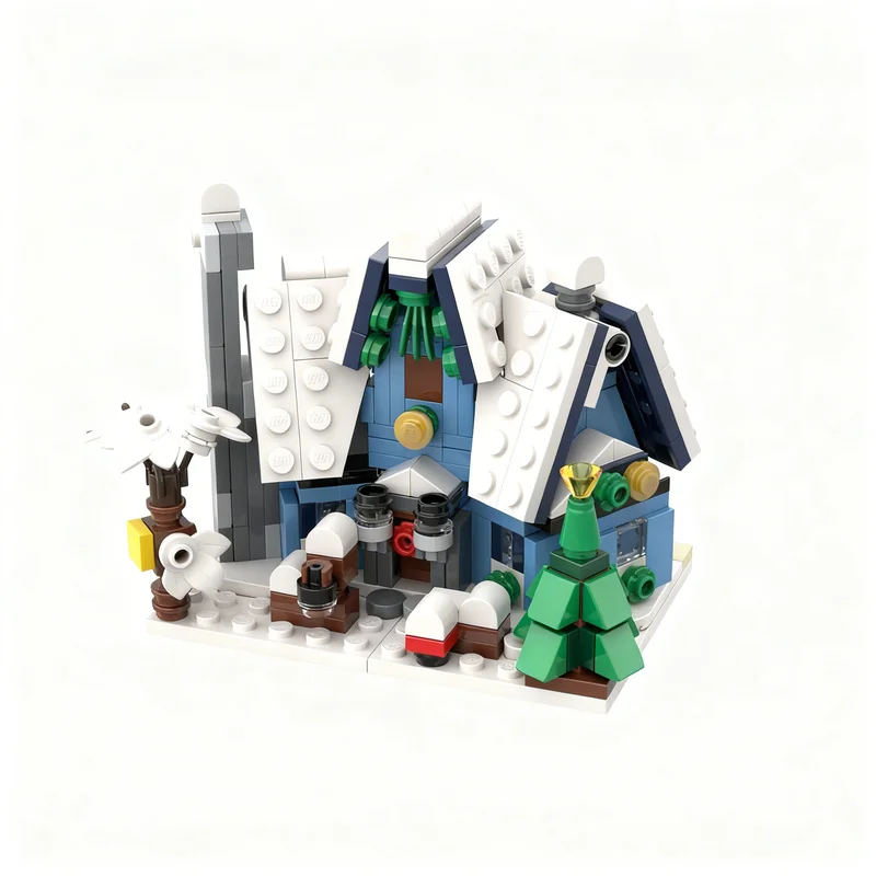 

335PCS MOC Creative Model Mini Santa S Visit Building Blocks Assembly Building Blocks Display Birthday Gift Decoration Home Set