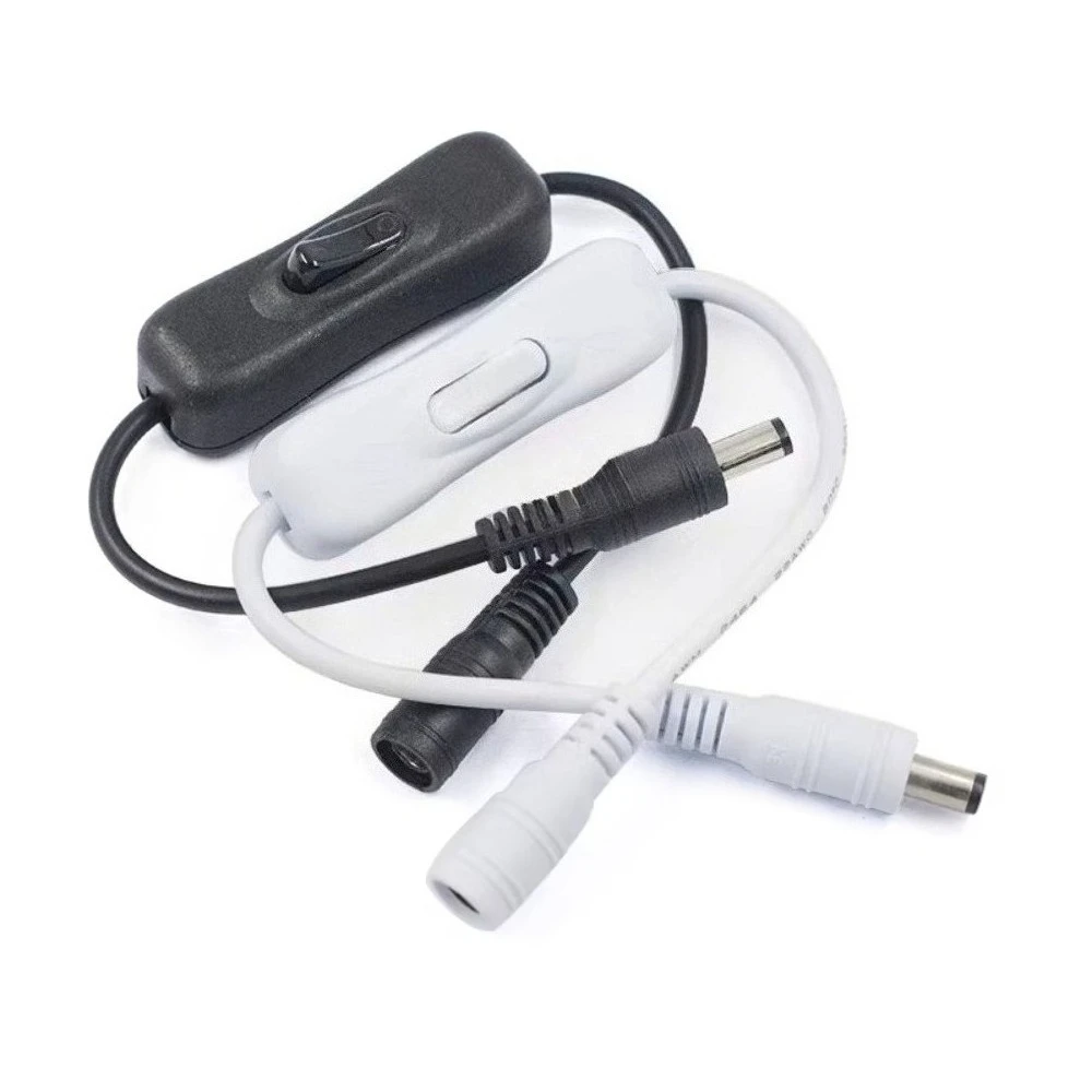 

5-30Pcs Inline 304 Switch On Off with Female Male Power Cable 5.5x2.1mm DC Connector Switch 5V 12V 24V for CCTV LED Strip Light