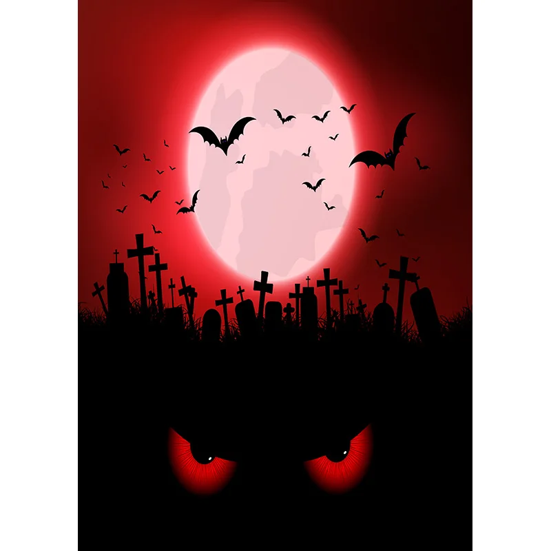 Halloween Backdrop Tombstone Castle Pumpkin Lantern Moon  Photography Background Photo Studio Props JKL-06