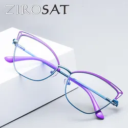 ZIROSAT 3038 Optical Glasses Alloy Frame Prescription Eyeglasses Rx Women Glasses for Female ale Eyewear