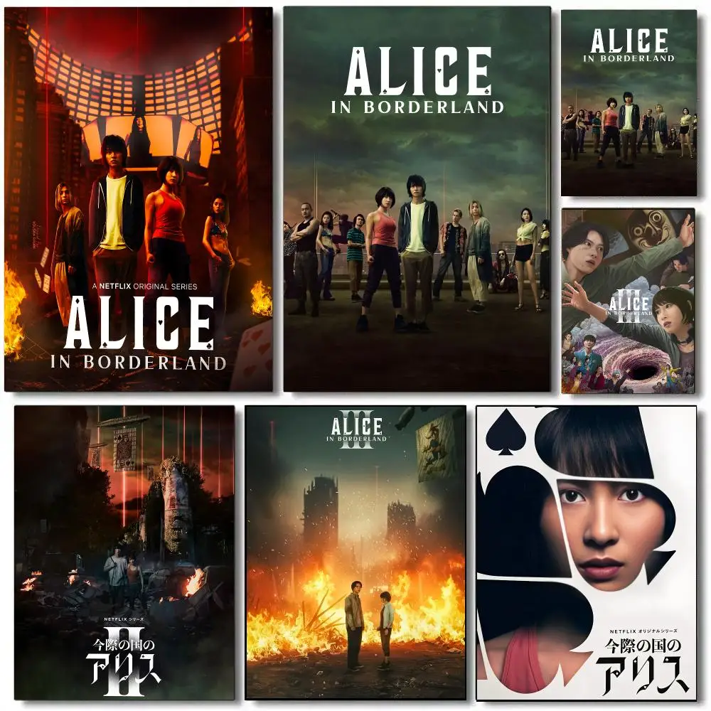 Classic Movie A-Alice In Borderland 2  Poster Self Adhesive Aesthetic Wall Art Picture for Living Room Home Decoration Gift