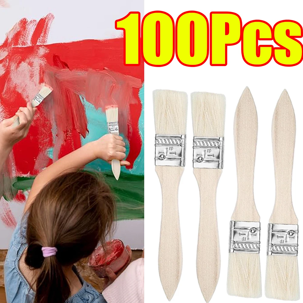 

Набор кистей для барбекю (1-100 шт.) с деревянной ручкой, мягкой щетиной, для рисования, нанесения покрытий на стены и мебель, набор инструментов для покраски