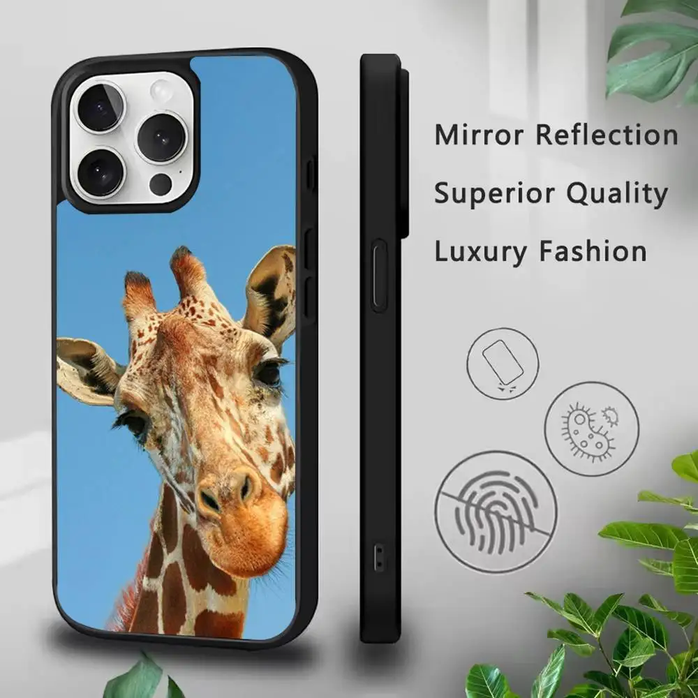 기린 재미있는 동물 아이폰 11,12,13,14,15,16,17,Pro,Max,Plus,Mini,SE4,E 폰 케이스 마그네틱 맥세이프 무선 충전