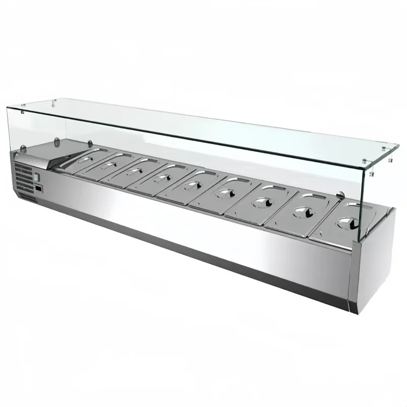 Ladka chłodnicza do piekarni, stołowa, komercyjna, 1.8m, do ekspozycji, przygotowywania pizzy, stołek chłodniczy do sałatek.