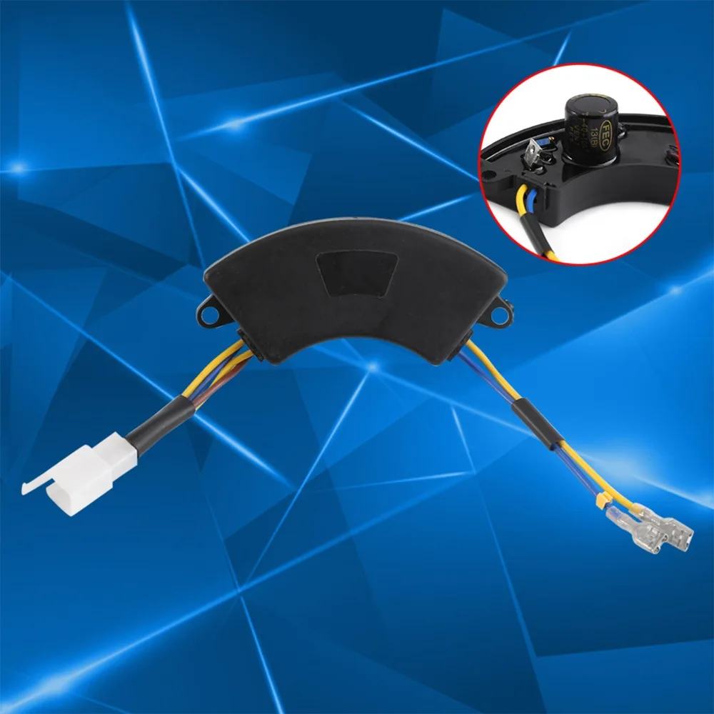 Arc Shaped Automatic Voltage Regulator 2KW-3KW 220μF 250V Voltage Regulator Rectifier Durable Black Voltage Stabilizer For 168F