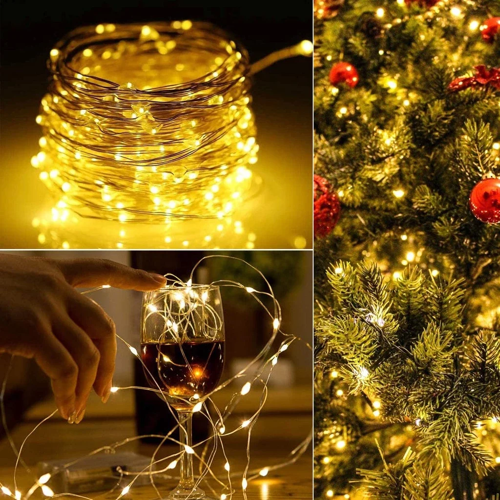 Koperdraad Warm Wit Led Kerstverlichting USB Led String Light Outdoor Decoratie Kerstverlichting