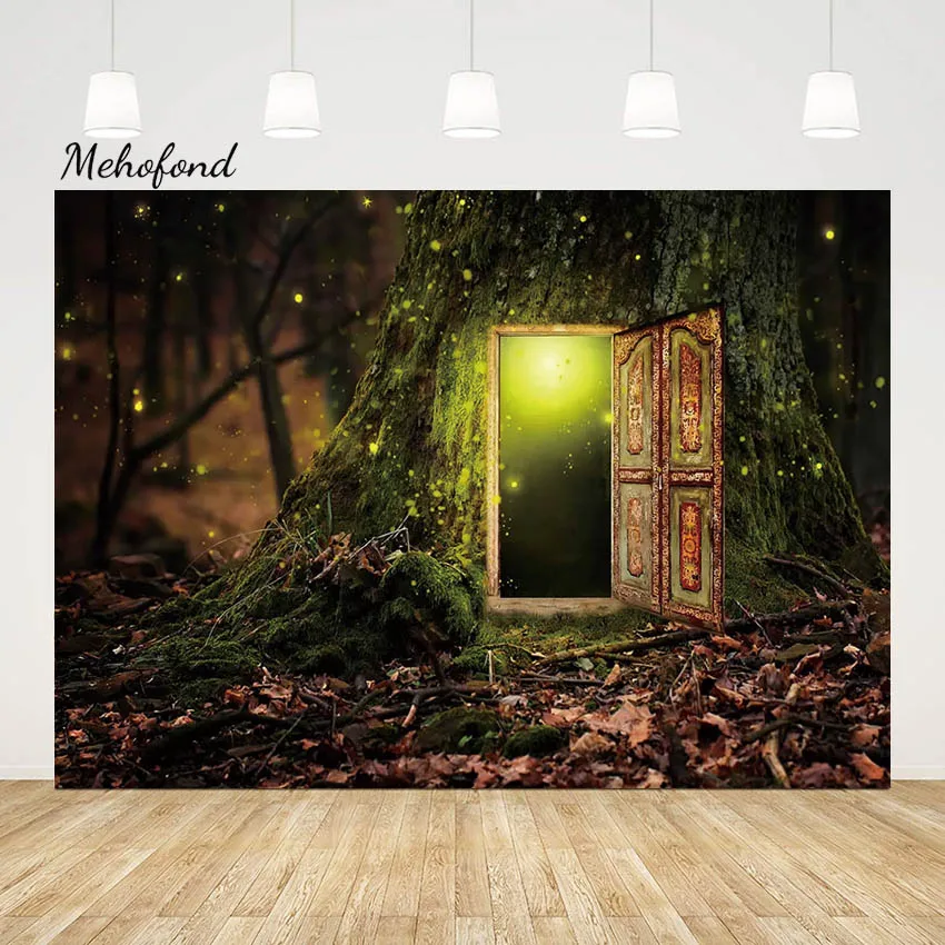 Mehofond Photography Background Magical Forest Adult Art Portrait Kids Birthday Backdrop Tropical Flash Door Decor Photo Studio