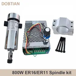 800W Air Cool Spindle DC 110V 20000rpm CNC Engraving Machine Tool Replaceable Carbon Brush Spindle Motor ER11/ER16 Collet Chuck