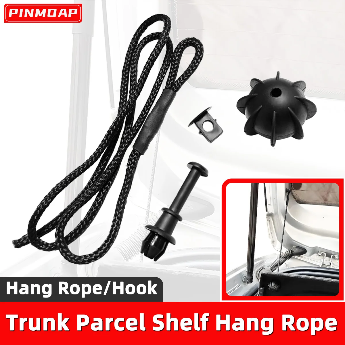 Corda de Suspensão para Divisória de Porta-Malas PINMOAP Compatível com VW Golf MK6 MK5 GTI R20 e Audi A3 8P8V 2003-2020 Q2 Q3 F3 Q5 8R