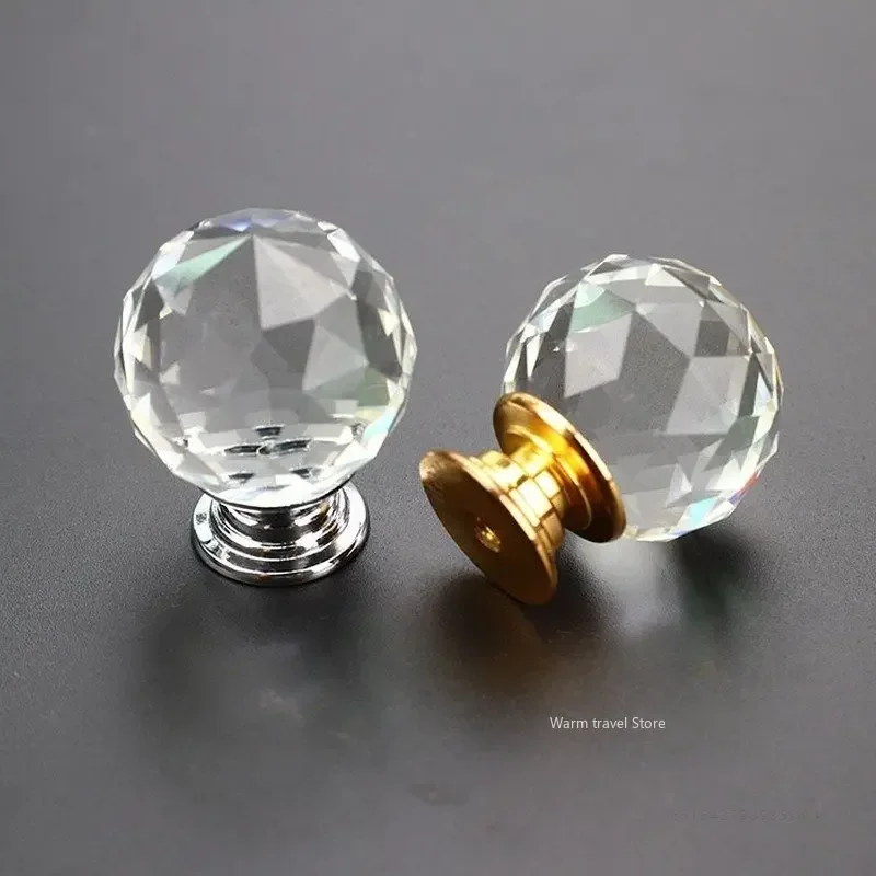 20mm 30mm 40mm 50mmCrystal Ball Design Clear Crystal Glass Knobs Cupboard Drawer Pull Kitchen Cabinet Wardrobe Handles Hardware