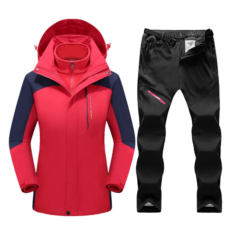 Ski Suit Women Ski Jacket Ski Pants Winter Warm Windproof Waterproof Skiing Snowboarding Jacket Outdoor Snow Coat Trousers