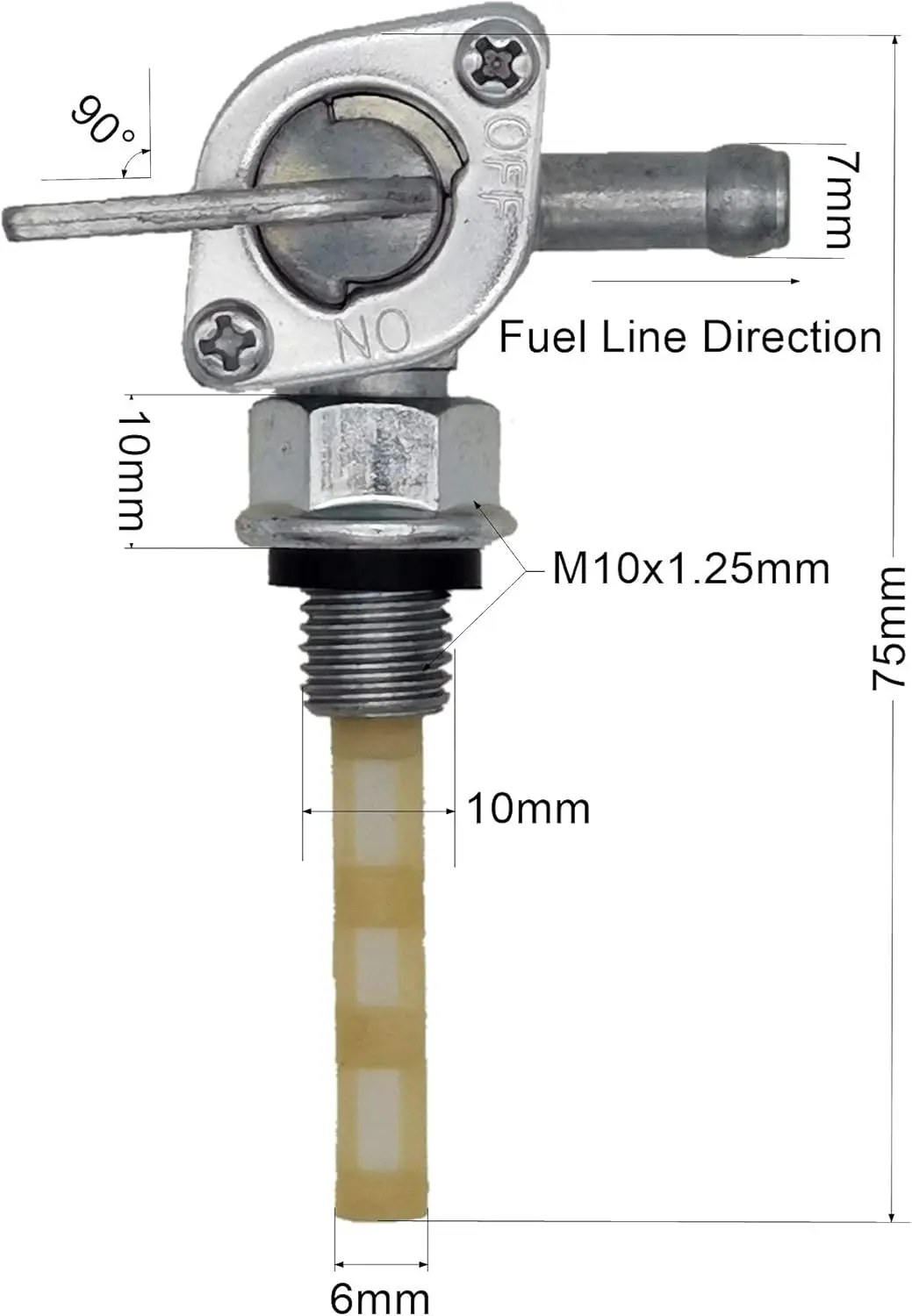 YAMAKATO Generator Fuel Petcock Switch Gas Tank Shut Off Valve for Champion Firman Generac OH3384 Briggs & Stratton 310574GS 193272GS 204743GS Yamaha Honda M10 x 1.25mm 28-1783-V2