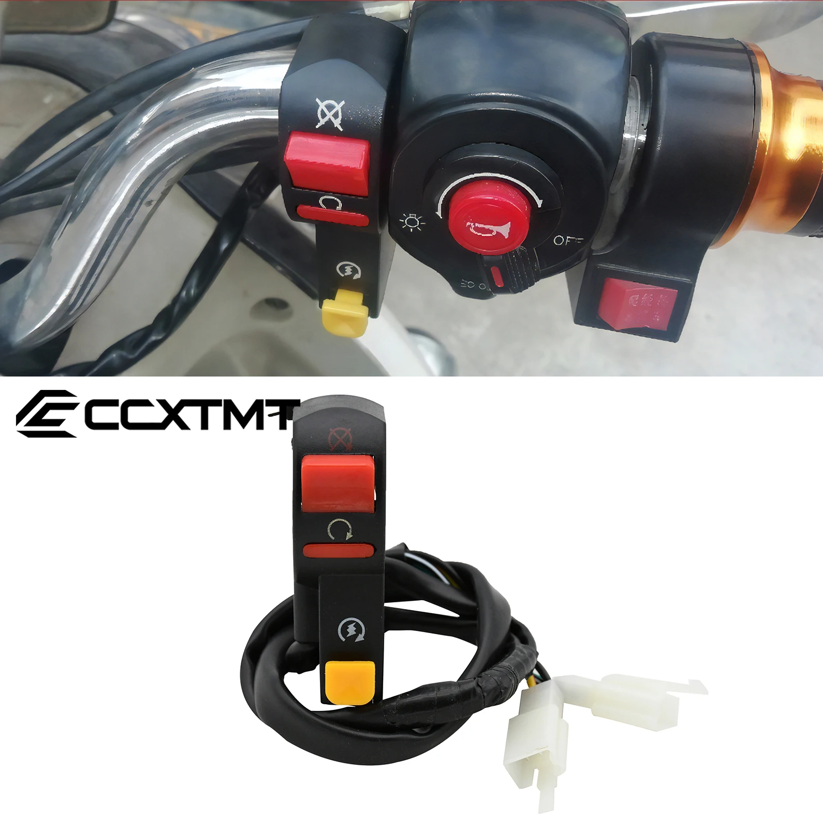 Interruptor de luz de manillar de motocicleta, arranque eléctrico de 22mm, botón de arranque y parada de encendido/apagado para KTM, Honda, Yamaha, ATV