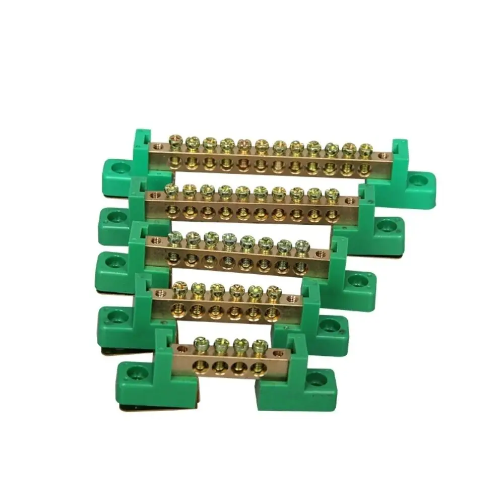 Copper Screw Terminal Block Bar Wiring Row Zero Ground Brass Strip Protection Flame Retardant Distribution Box Connection