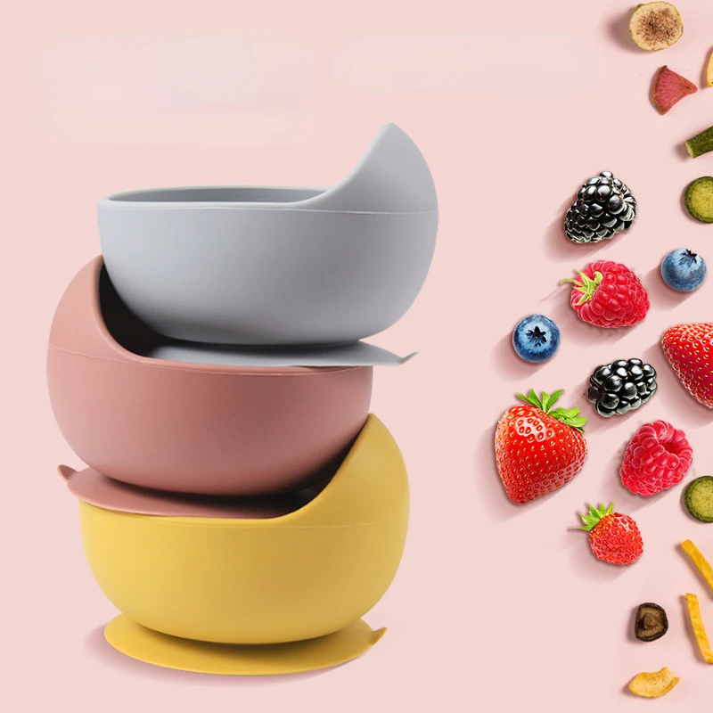 BPA FREI Silikon Baby Fütterung Set Sauger Schüssel Teller Stroh Tasse Löffel Gabeln für Kinder Baby Geschirr Kinder Gerichte – Detail 7
