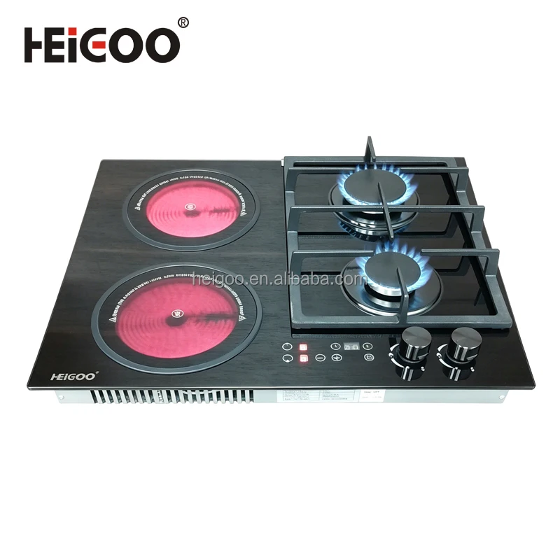 Home Kitchen Table and Built-in Hybrid 4 Burners Cooking Gas Stove Cooktop Electric Ceramic Infrared Cooker Hob
