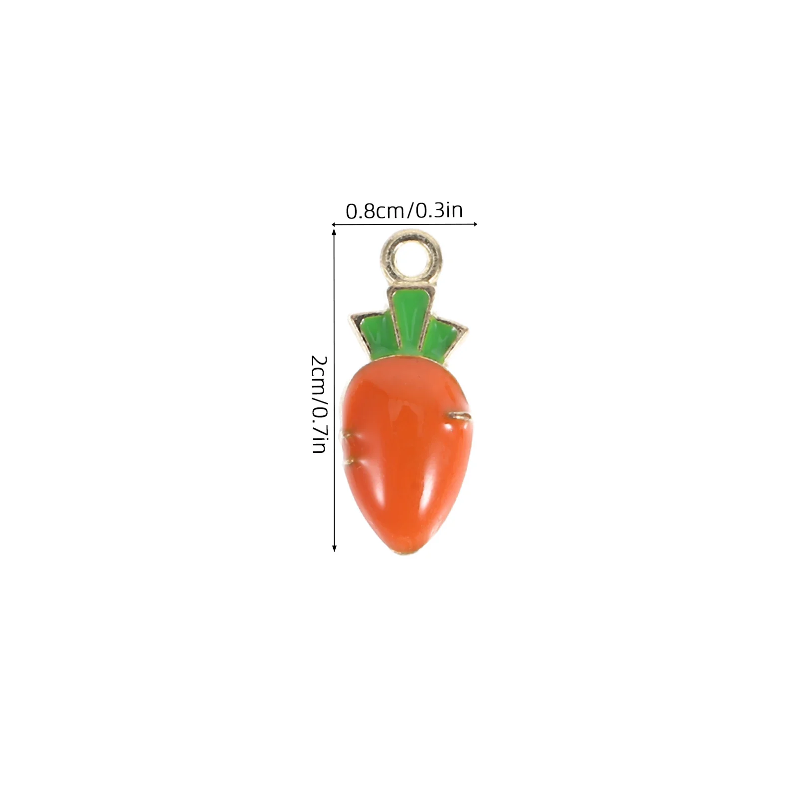 10 Pcs Carrot Keychain Alloy Pendant DIY Charms Beaded Shaped Jewelry Necklace AdornsFood Vegetables Accessories