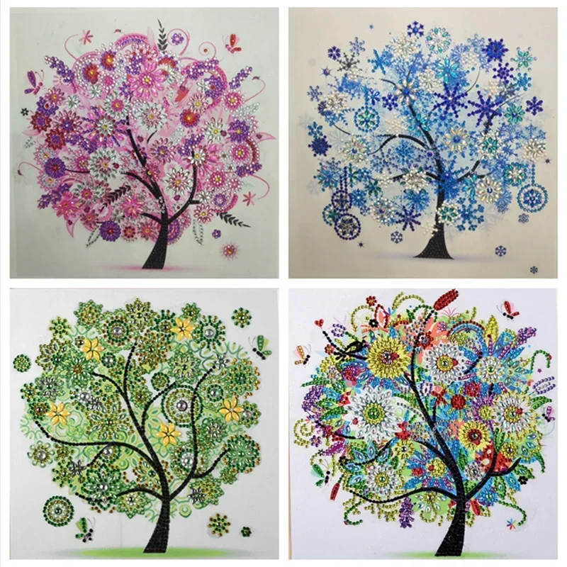 5D DIY Diamond Painting Four Seasons Tree Special Shape Diamond Painting Rhinestone Crystal Diamond Home Decoration